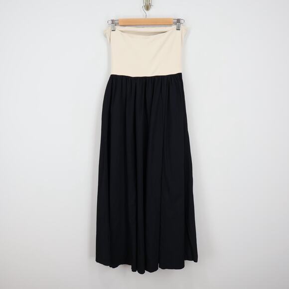 J.Crew Strapless Colorblock Midi Mixy Dress Natural Black Size Small NWT - Picture 6 of 8